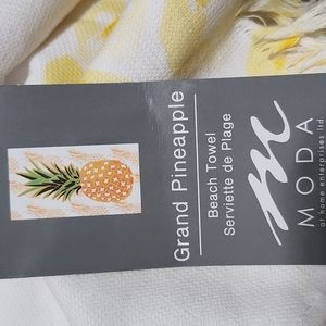 MODA At Home Pineapple Grand Fringed Rectangular Beach Towel